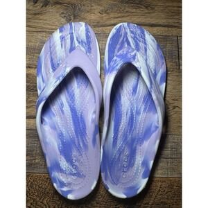 Crocs Iconic Comfort Flip Flops – Women's 10 – Purple Marble